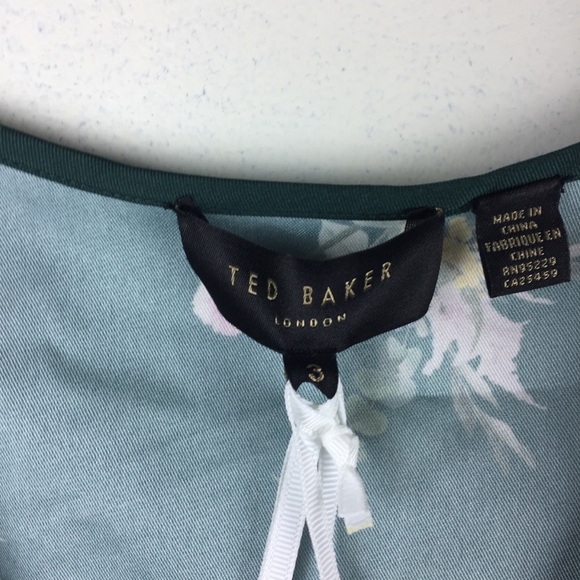 NWT Ted Baker Green Floral Flourish Wrap Top - Picture 3 of 11